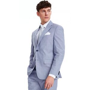 Tommy Hilfiger Mens Modern-Fit Cotton Chambray Suit Jacket 40 Long Blue NWT $360